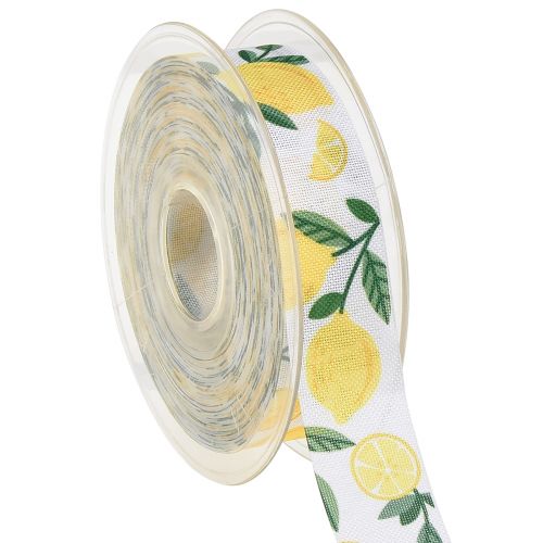 Floristik24 Presentband med citron dekorationsband sommar B25mm L20m