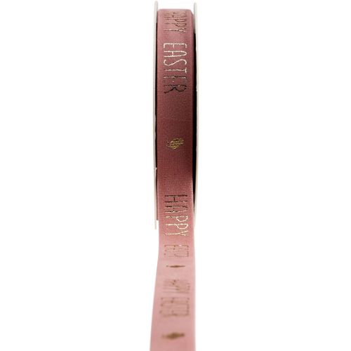 Sammetsband Glad Påsk dekorationsband rosa 15mm 5m