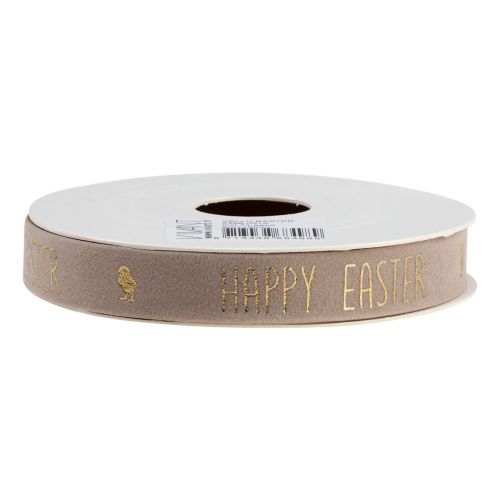 Artikel Sammetsband Glad Påsk dekorationsband brunt 15mm 5m