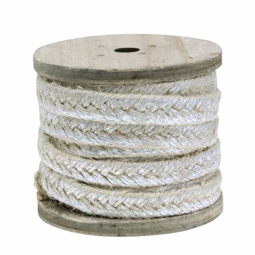 Floristik24 Sladd bred jutesilver 10mm 4m