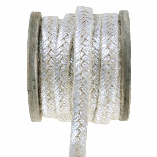 Floristik24 Sladd bred jutesilver 10mm 4m