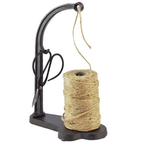 Floristik24 Dispenser trådhållare gjutjärnssax juterulle H25cm