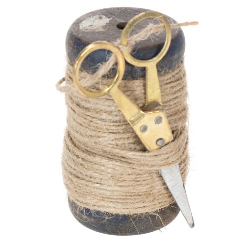 Floristik24 Bandrulle juteband med sax Ø5cm H8cm 2st