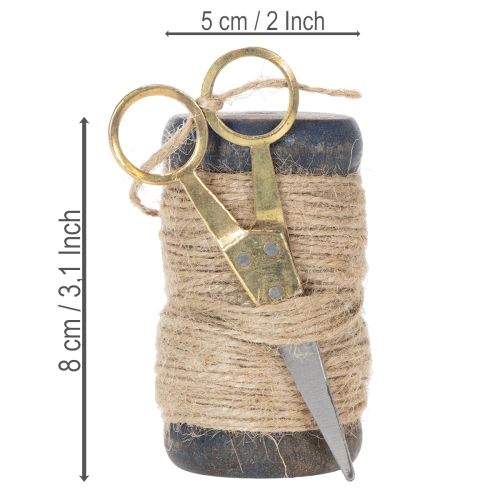 Artikel Bandrulle juteband med sax Ø5cm H8cm 2st
