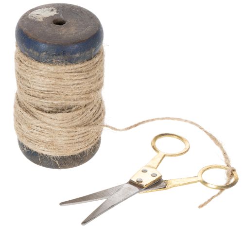 Artikel Bandrulle juteband med sax Ø5cm H8cm 2st