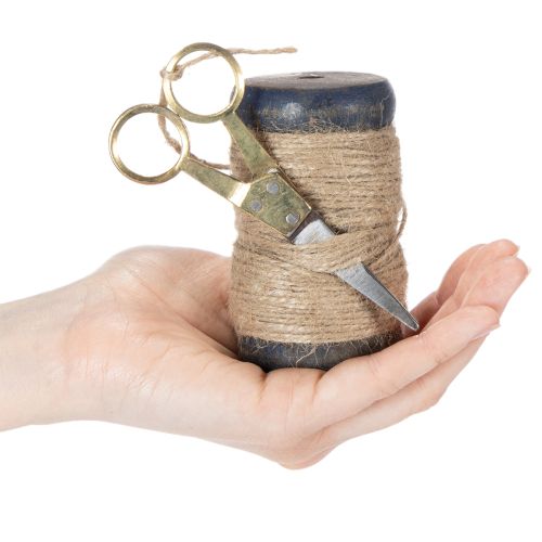 Artikel Bandrulle juteband med sax Ø5cm H8cm 2st