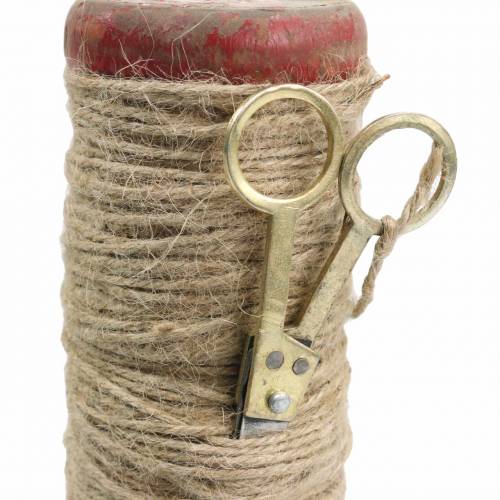 Artikel Garnspole med dekorativ sax Ø6,5cm H15cm 2st vintagestil