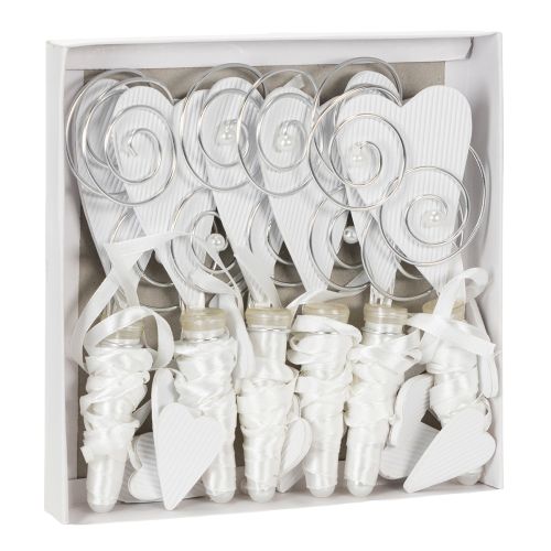 Artikel Bänkhängare med rör och hjärta, 18 cm, 6 stycken