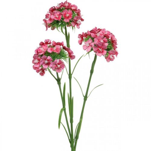 Floristik24 Konstgjorda Sweet William Pink konstgjorda blommor nejlikor 55cm bunt om 3st