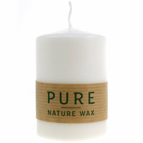 Artikel PURE Nature Safe Candle pelarljus stearin, rapsvax 90/60mm vit 1 st