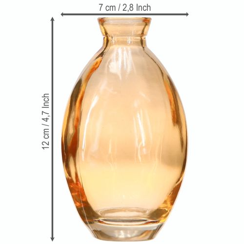 Artikel Lökvas glas minivaser orange Ø7cm H12cm 6 st