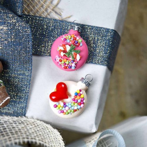 Floristik24 Trädhängsmunkar, glasdekoration, julgransdekorationsmix H4,5cm äkta glas 6st