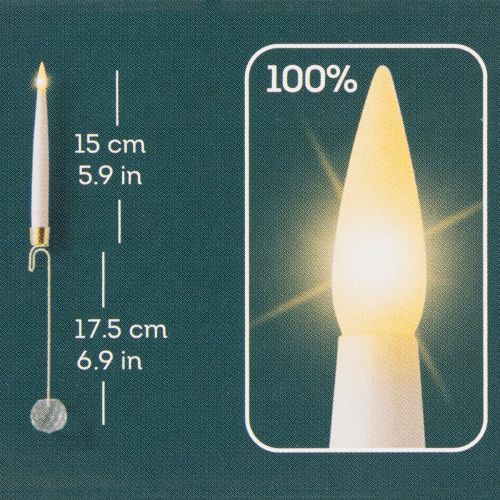 Artikel Trädljus LED-stavsljus med kristallgult ljus 31 cm 10 st