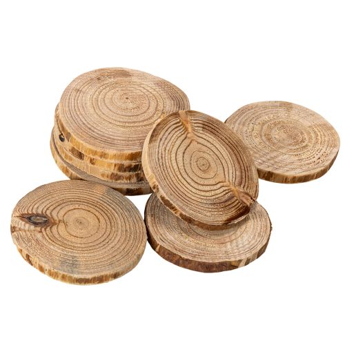 Naturliga runda träskivor för dekoration och hantverk, 6 cm, 300 g