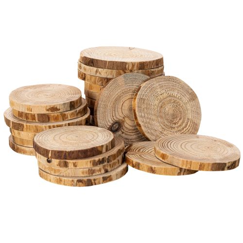 Naturliga runda träskivor för dekoration och hantverk, 6 cm, 300 g | Floristik24.se