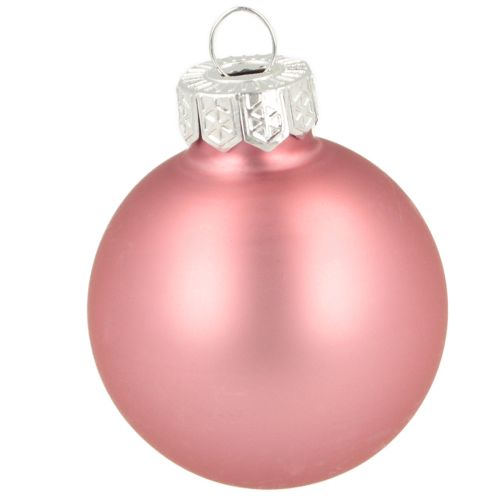 Artikel Julgransdekoration i glas rosa grå Ø4cm 24 st