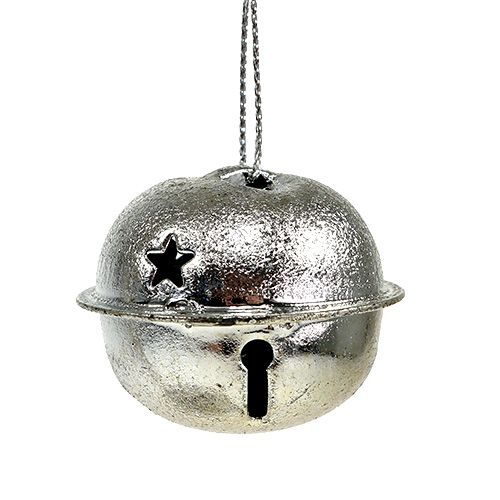 Floristik24 Julgransdekorationer metallklocka 4 cm silver 12st
