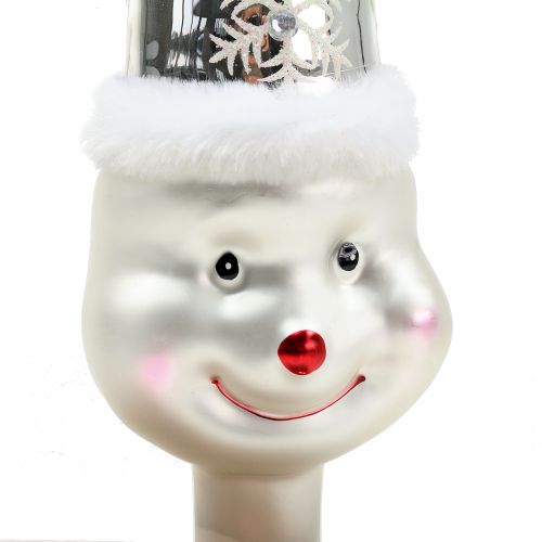 Floristik24 Trädtopp glas snögubbe 30cm