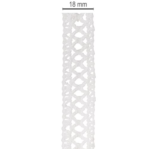 Dekorativt spetsband, bomull, för kreativ design, 18 mm, 10 m | Floristik24.se