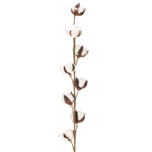 Konstgjord bomullskvist med 8 riktiga blommor, 78 cm | Floristik24.se