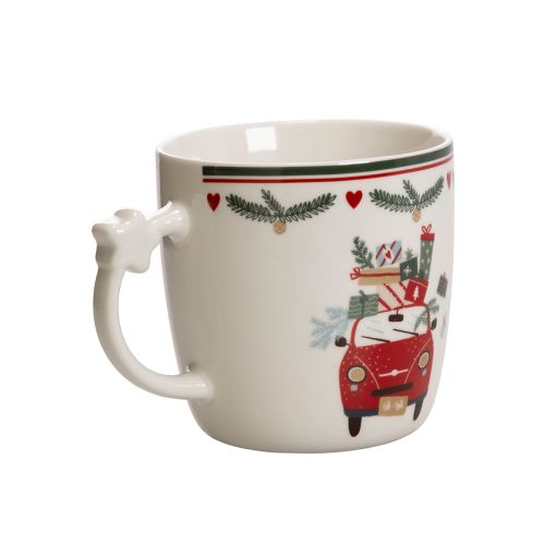 Keramisk mugg med julmotiv, bil och presenter, 9 cm | Floristik24.se