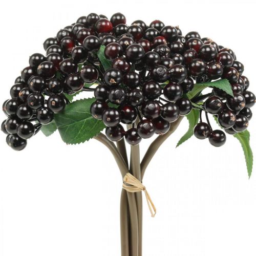 Floristik24 Bärgren röd svart konstgjord deco höstkrans 25cm 5st i gäng