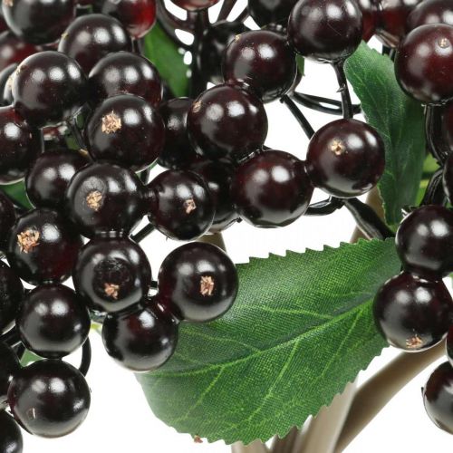 Floristik24 Bärgren röd svart konstgjord deco höstkrans 25cm 5st i gäng