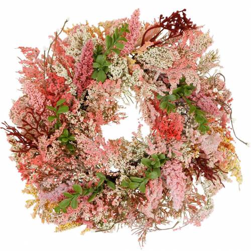 Floristik24 Lyngkrans konstgjord rosa Ø48cm