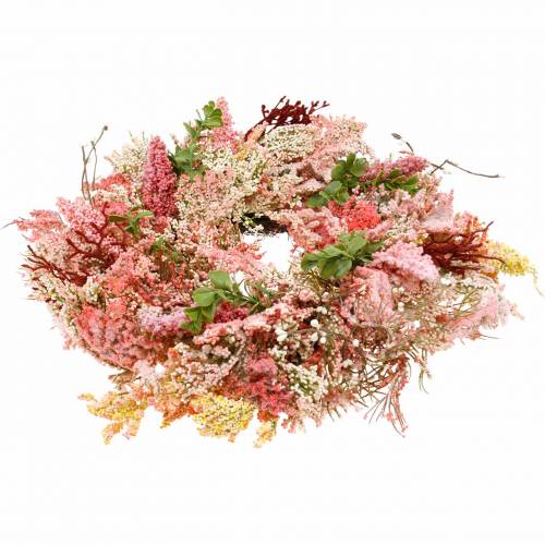 Floristik24 Lyngkrans konstgjord rosa Ø48cm