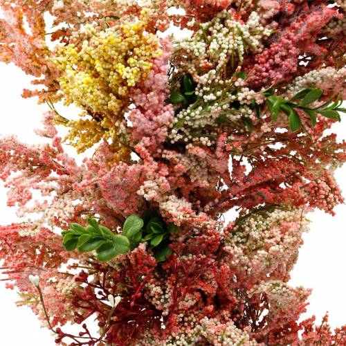 Floristik24 Konstgjorda blommor krans ljung krans rosa siden blommor