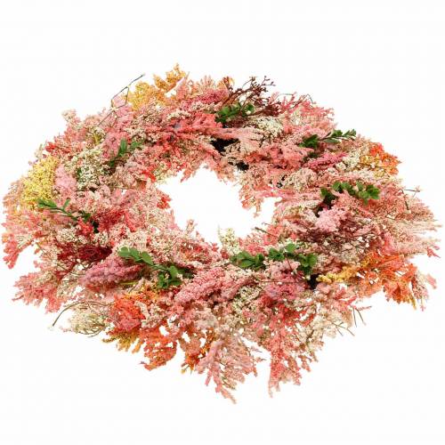 Floristik24 Konstgjorda blommor krans ljung krans rosa siden blommor
