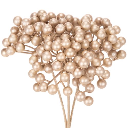 Konstgjord bärgren, champagnefärgad dekoration, 28 cm, 3 stycken köpa | Floristik24.se