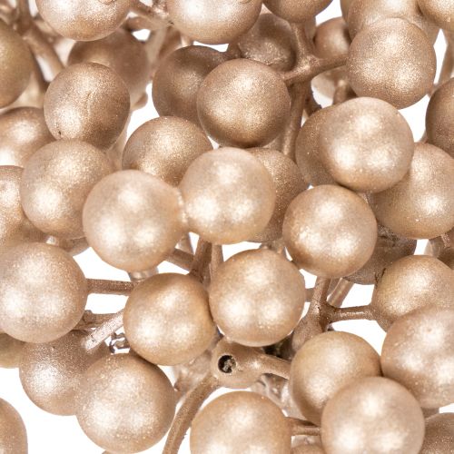 Konstgjord bärgren, champagnefärgad dekoration, 28 cm, 3 stycken | Floristik24.se