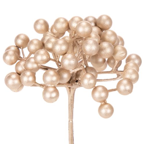 Konstgjord bärgren, champagnefärgad dekoration, 28 cm, 3 stycken | Floristik24.se