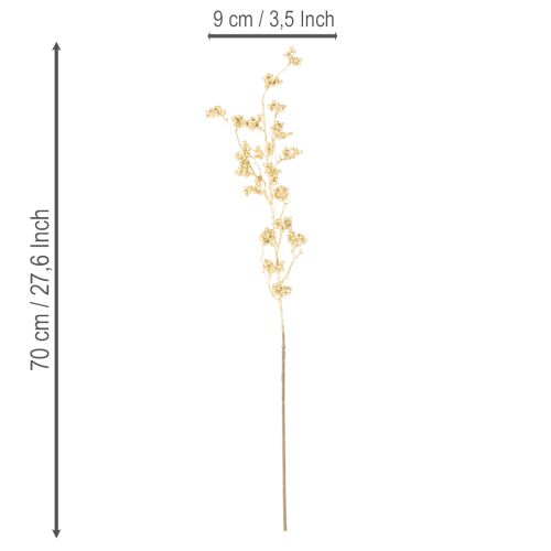 Konstgjord bärgrendekoration, guld, 70 cm, 3 stycken | Floristik24.se
