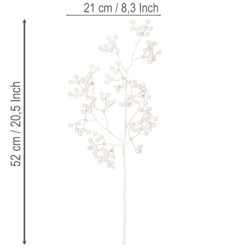 Konstgjord vit bärgren, dekorations-/pysselmaterial, 52 cm | Floristik24.se