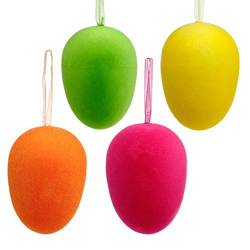 Floristik24 Flockade dekorationsägg 12cm 8 st