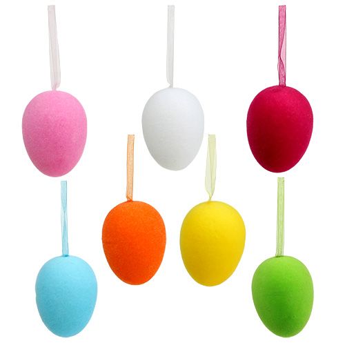 Floristik24 Flockade dekorationsägg 10cm 12 st