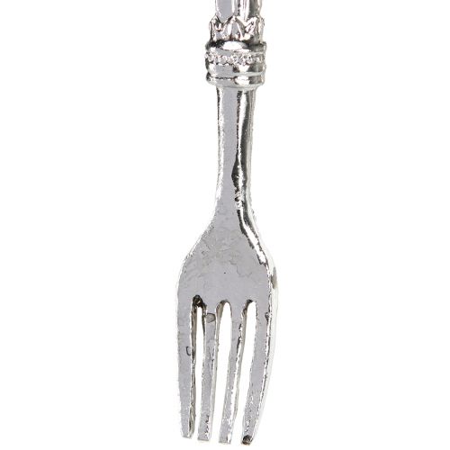 Artikel Bestickdekoration för upphängning av metalllook silver 14cm 12 st