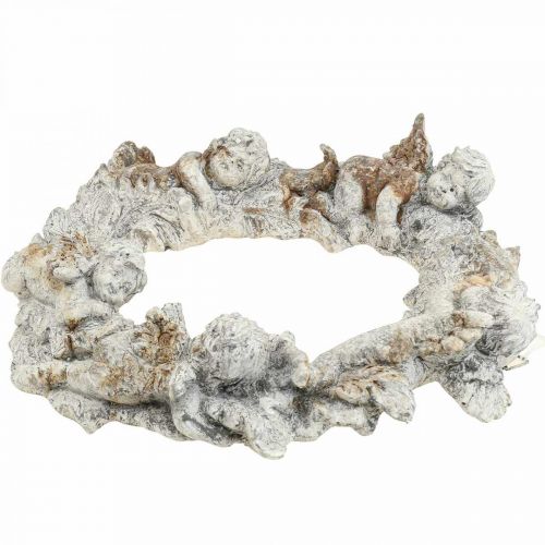 Artikel Betong deco angel deco krans väggdekoration vit brun 36,5cm