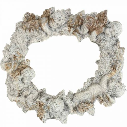 Artikel Betong deco angel deco krans väggdekoration vit brun 36,5cm