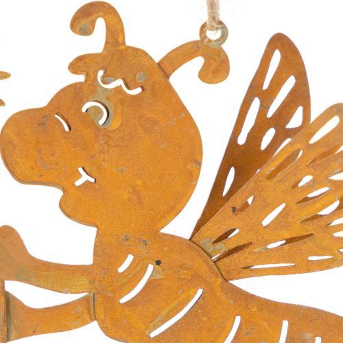 Hängande bidekoration, rostfärgad metall, sommardekoration, 12 cm, 6 stycken | Floristik24.se