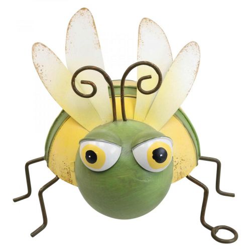 Floristik24 Trädgårdsfigur bi, dekorativ figur metallinsekt H9,5cm gröngul