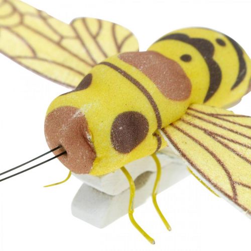 Floristik24 Deco clip bee, vårdekoration, bee to clip, presentdekoration 3st