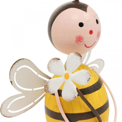 Floristik24 Dekorativt bi med blomma dekorativ figur sommardekoration H21cm 2 st