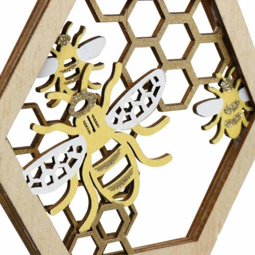 Floristik24 Honeycomb att hänga, sommardekoration, honungsbi, trädekoration, bin i honeycomb 4st