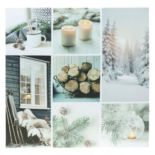 Floristik24 LED -väggmålning Jul rustikvit 38 × 38cm För batteri