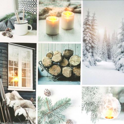 Floristik24 LED -väggmålning Jul rustikvit 38 × 38cm För batteri