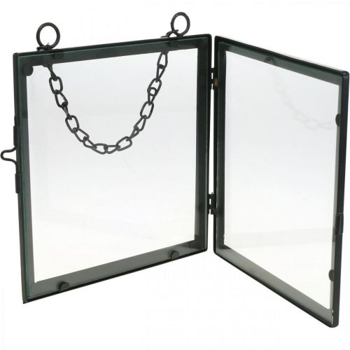 Floristik24 Tavelram för upphängning av metall och glas svart 18x19cm