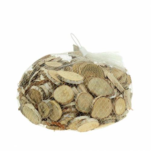 Floristik24 Björkskivor rund natur 5cm 1kg för dekoration med bark